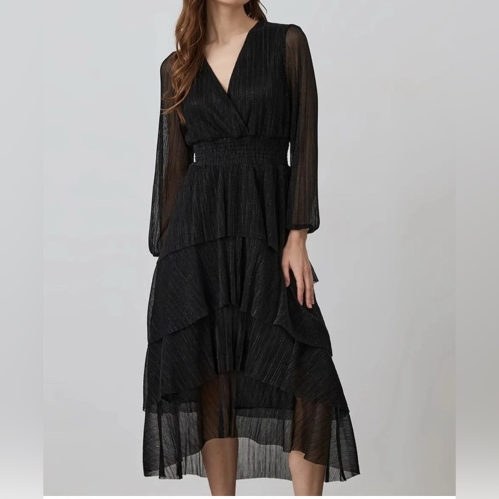 Elegant Black Tiered Dress